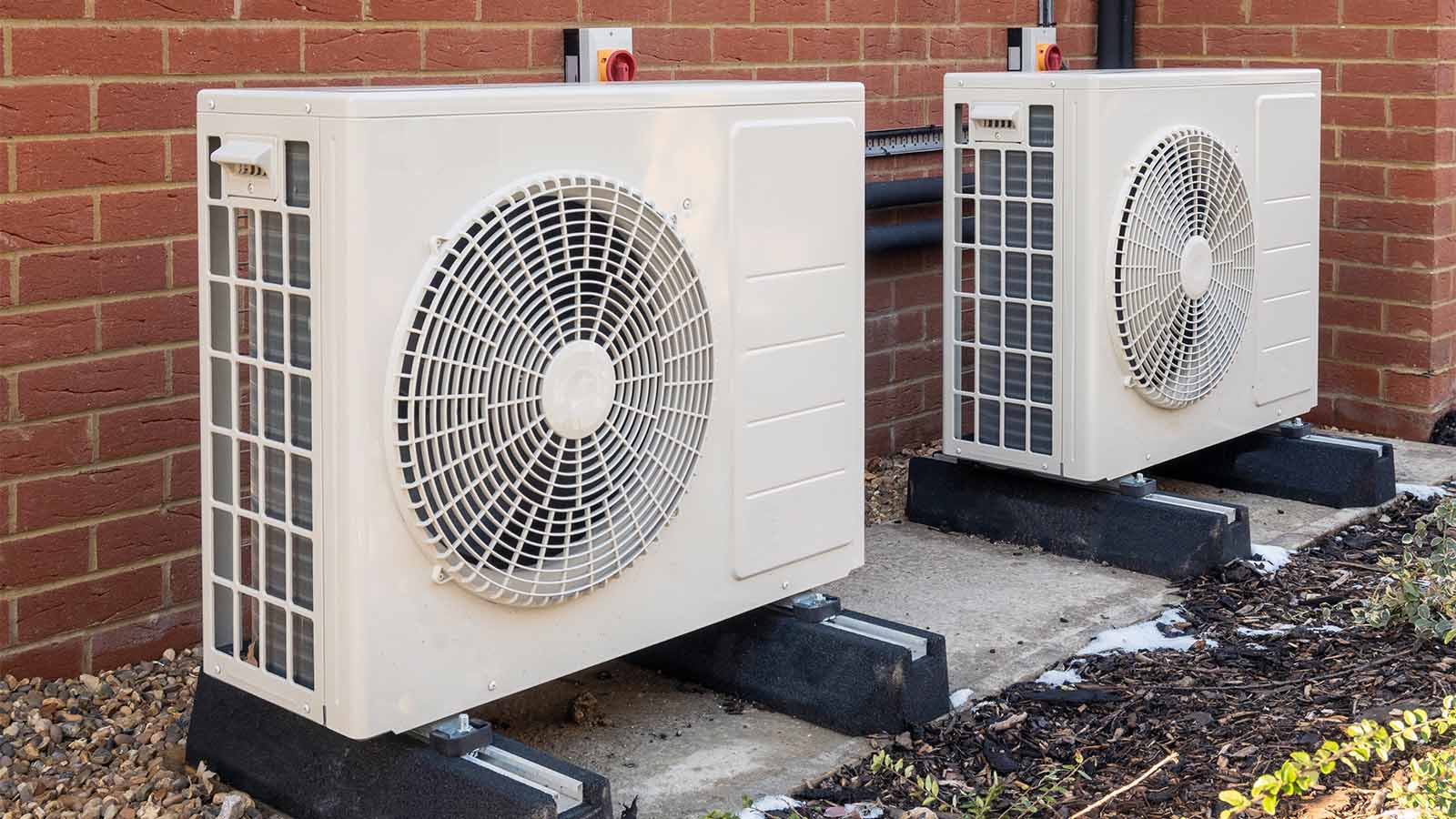 Air conditioning unit outside a home