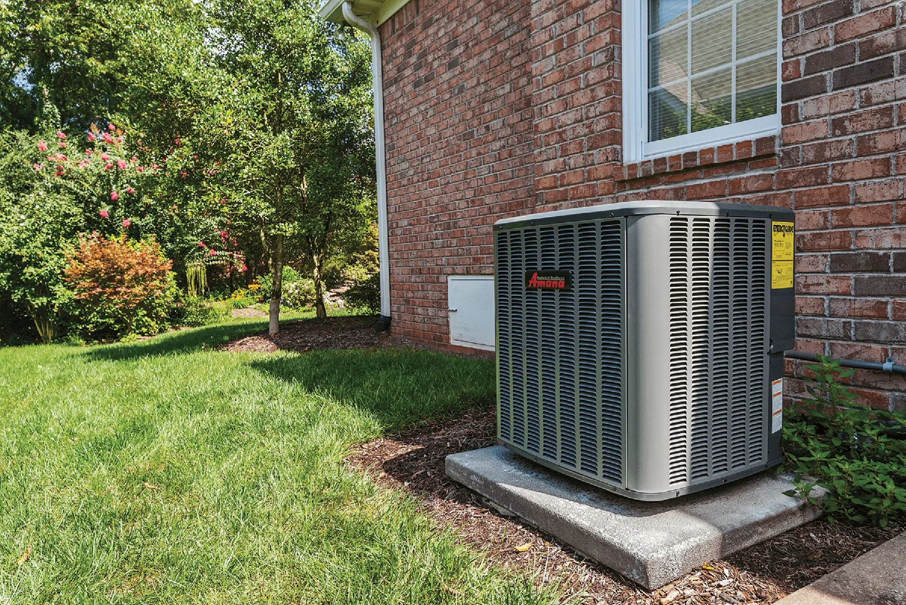 Air conditioning unit outside a home